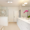 ELIAH heated ceiling lamp installed in country house bathroom